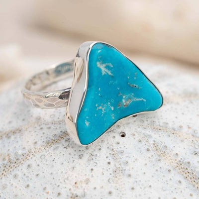 Sterling Silver Raw Turquoise Blue Ring Style 22