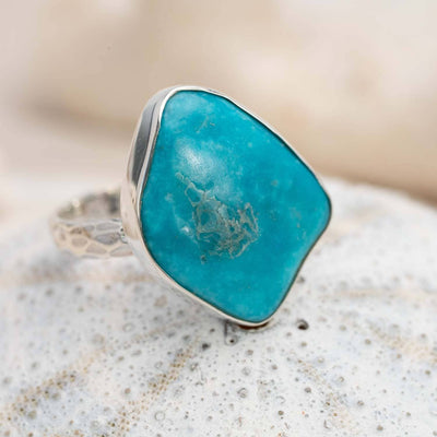 Sterling Silver Raw Turquoise Blue Ring Style 28