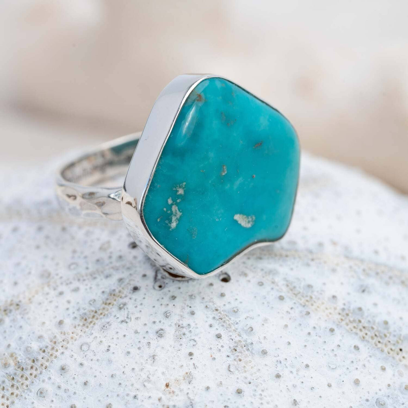 Sterling Silver Raw Turquoise Blue Ring Style 33