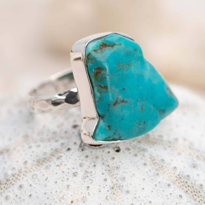 Sterling Silver Raw Turquoise Blue Ring Style 74