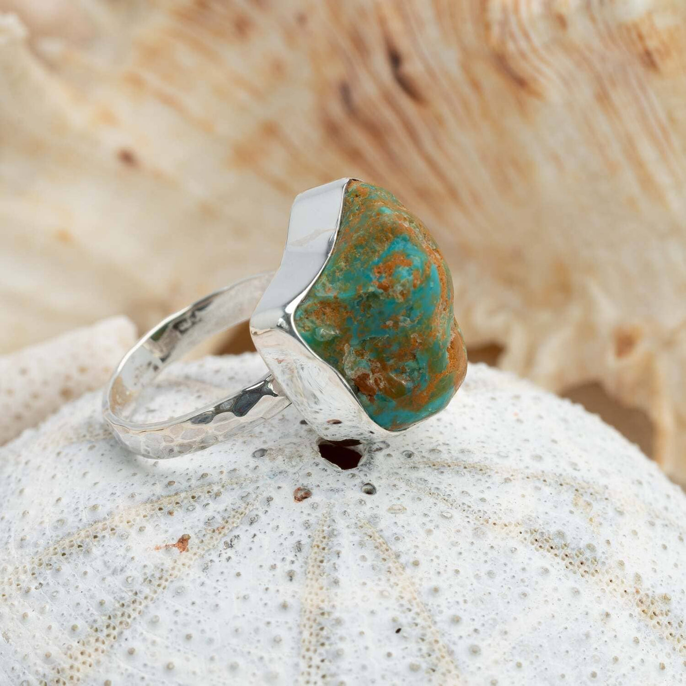 Sterling Silver Turquoise Raw Ring Style 10